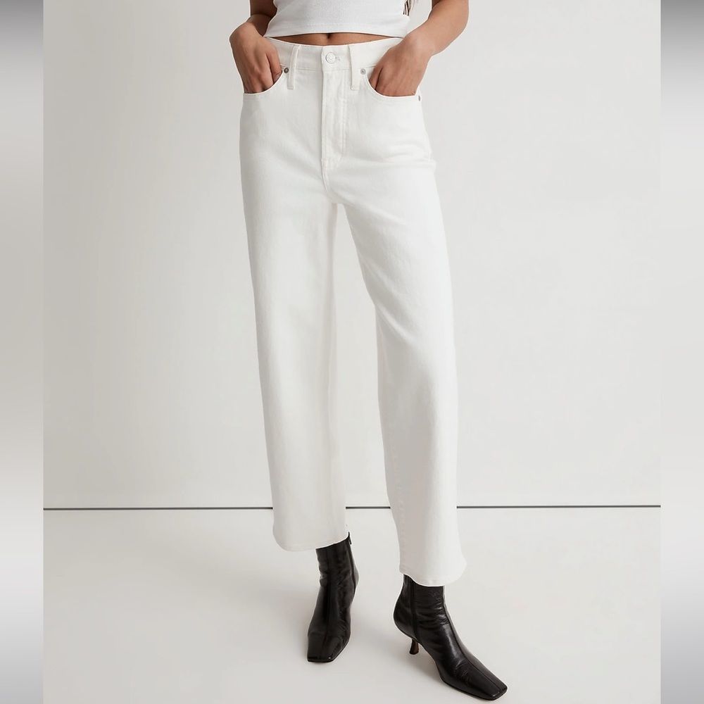Madewell The Taller Perfect Vintage Wide-Leg Crop Jean in Tile White 28TL